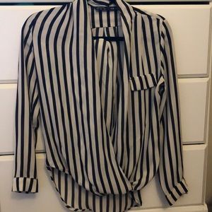 Black and white stripe blouse